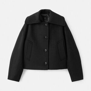 MANGO - Wool jacket with shirt collar black - XS - Woman